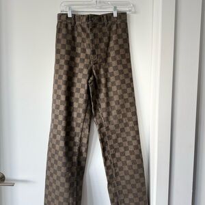 OAK AND FORT straight leg checkered jeans size 6